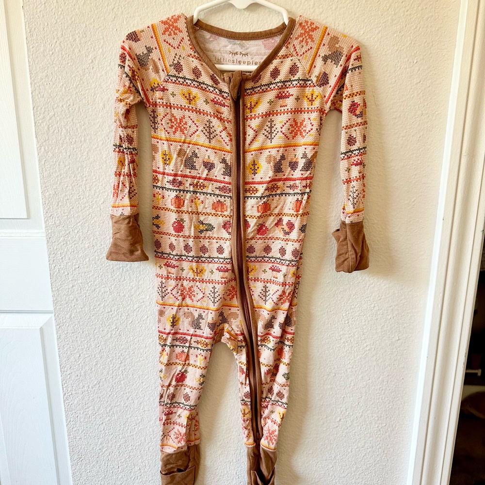 Little Sleepies Harvest Fair Isle Zippy Fall Print 6-12 Month